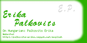 erika palkovits business card